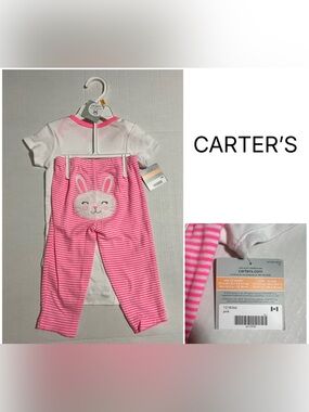 CARTER’S - 12M - NWT - INFANT GIRLS 2PC PINK EASTER BUNNY SET